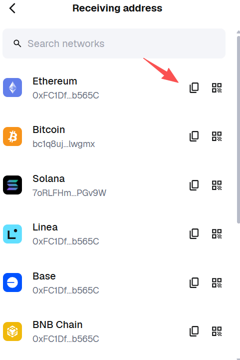 Copy Wallet Address