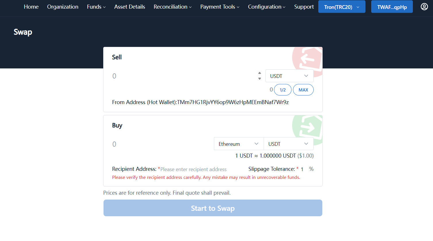 Swap form